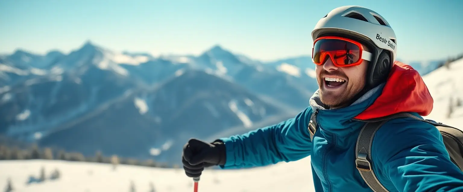 Skifahrer mit perfekt angepassten Skischuhen in den Schweizer Alpen