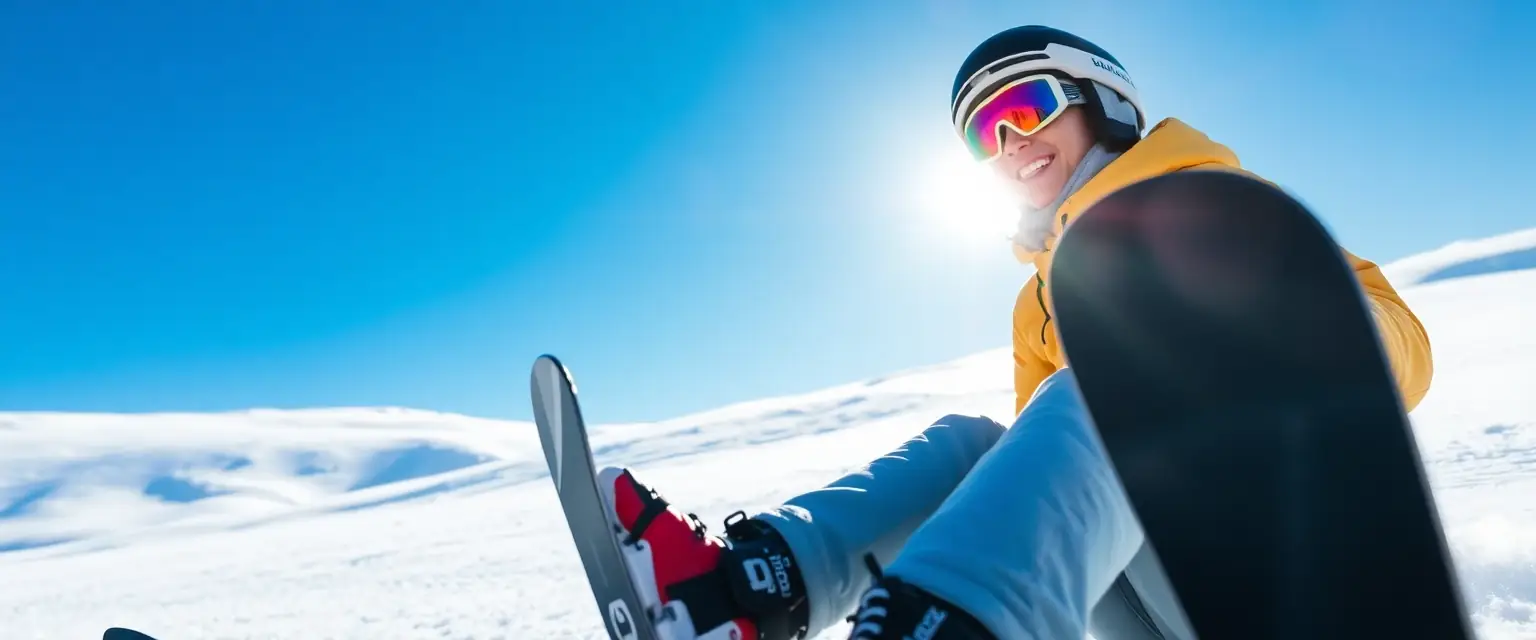 Skifahrer genießt schmerzfreies Skifahren mit perfekt angepassten Skischuhen