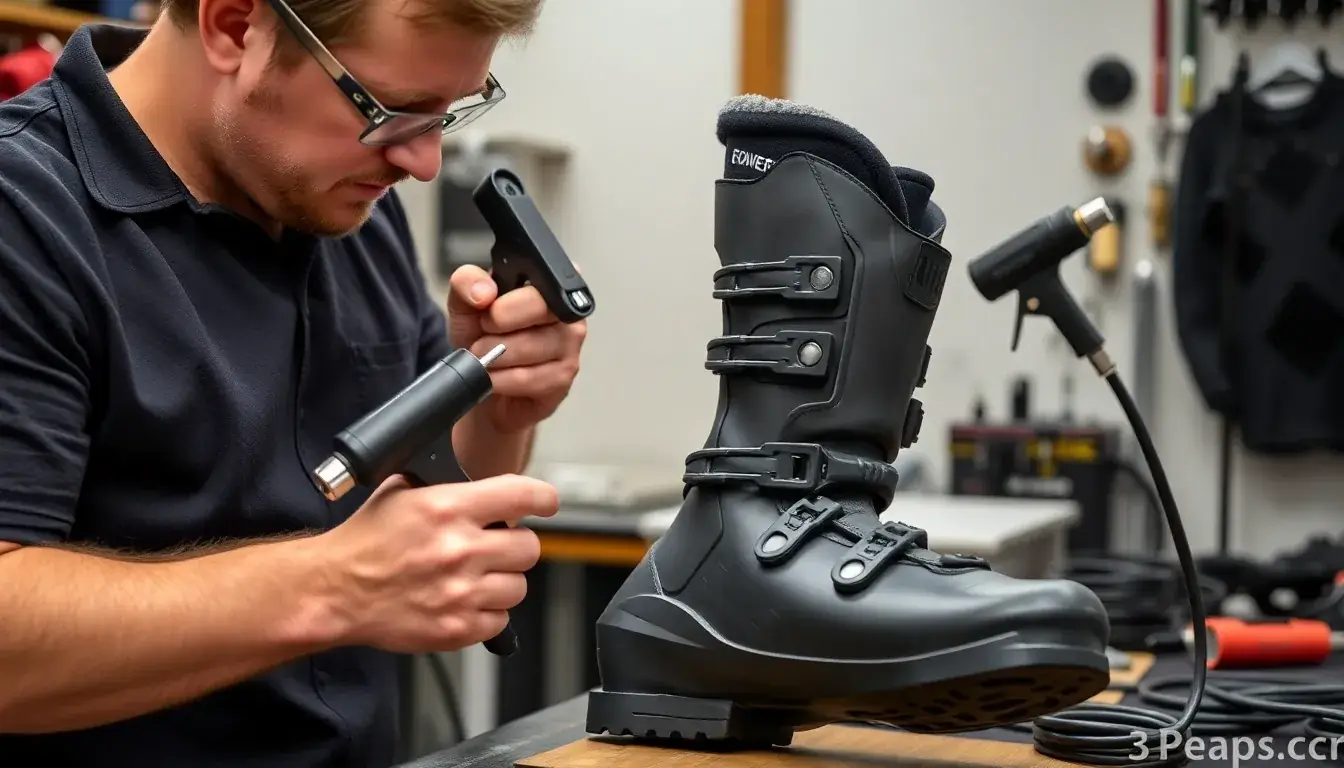 Skischuh-Anpassung mit Werkzeugen